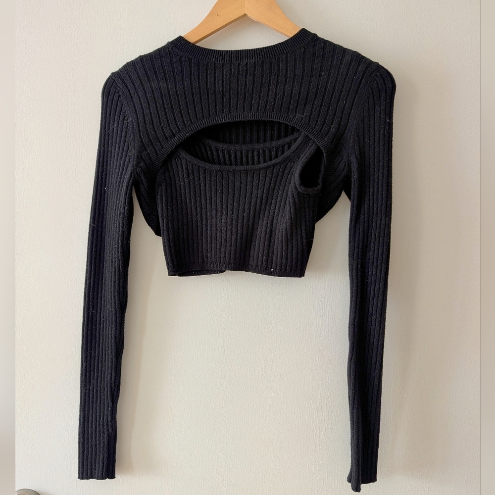 Aritzia Wilfred 2 piece Wool Manila Bra Top & Sweater